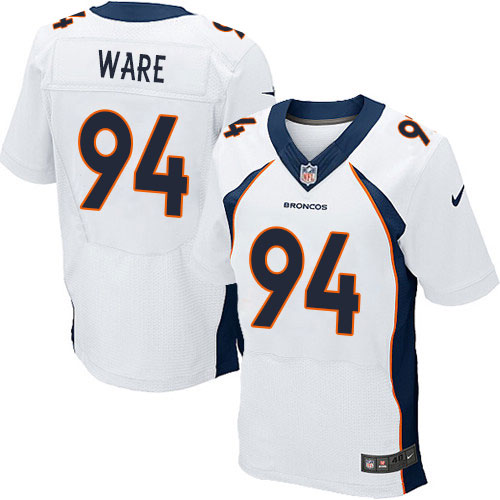 Men's Elite DeMarcus Ware Nike Jersey White Road - #94 NFL Denver Broncos